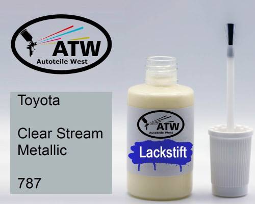 Toyota, Clear Stream Metallic, 787: 20ml Lackstift, von ATW Autoteile West.